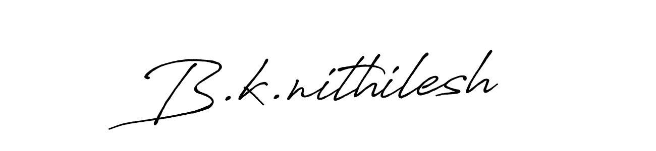 Make a short B.k.nithilesh signature style. Manage your documents anywhere anytime using Antro_Vectra_Bolder. Create and add eSignatures, submit forms, share and send files easily. B.k.nithilesh signature style 7 images and pictures png