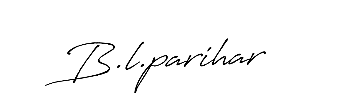 The best way (Antro_Vectra_Bolder) to make a short signature is to pick only two or three words in your name. The name B.l.parihar include a total of six letters. For converting this name. B.l.parihar signature style 7 images and pictures png