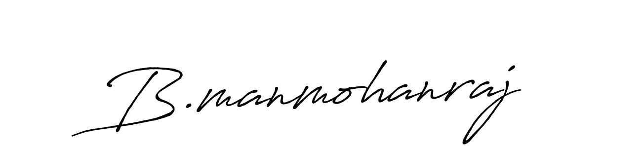 How to make B.manmohanraj name signature. Use Antro_Vectra_Bolder style for creating short signs online. This is the latest handwritten sign. B.manmohanraj signature style 7 images and pictures png