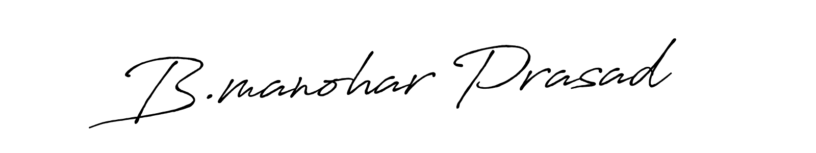 Create a beautiful signature design for name B.manohar Prasad. With this signature (Antro_Vectra_Bolder) fonts, you can make a handwritten signature for free. B.manohar Prasad signature style 7 images and pictures png