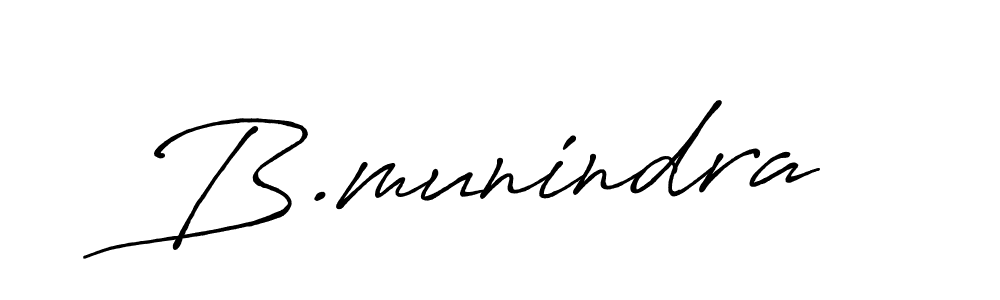 Make a beautiful signature design for name B.munindra. With this signature (Antro_Vectra_Bolder) style, you can create a handwritten signature for free. B.munindra signature style 7 images and pictures png