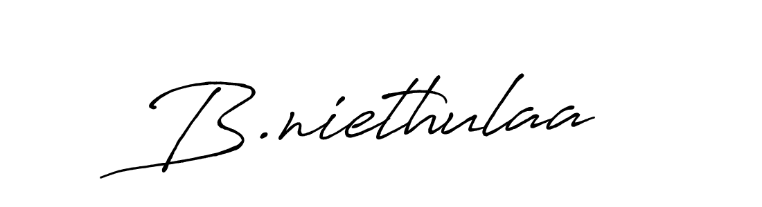 Use a signature maker to create a handwritten signature online. With this signature software, you can design (Antro_Vectra_Bolder) your own signature for name B.niethulaa. B.niethulaa signature style 7 images and pictures png