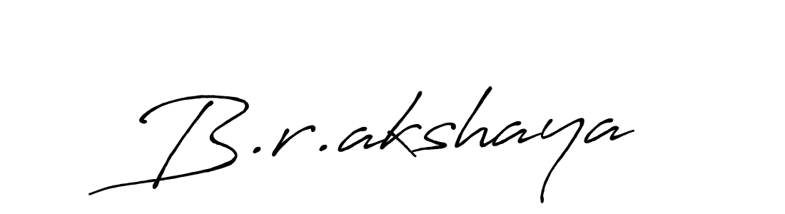 Use a signature maker to create a handwritten signature online. With this signature software, you can design (Antro_Vectra_Bolder) your own signature for name B.r.akshaya. B.r.akshaya signature style 7 images and pictures png