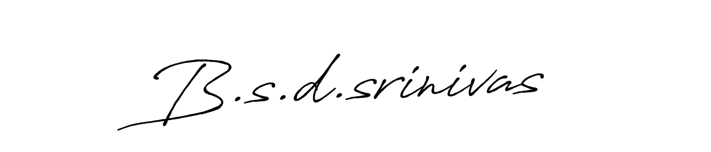 The best way (Antro_Vectra_Bolder) to make a short signature is to pick only two or three words in your name. The name B.s.d.srinivas include a total of six letters. For converting this name. B.s.d.srinivas signature style 7 images and pictures png