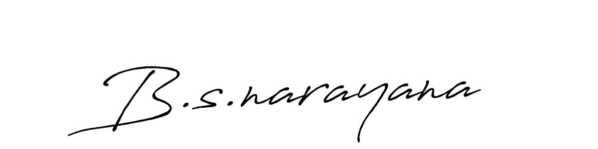 Design your own signature with our free online signature maker. With this signature software, you can create a handwritten (Antro_Vectra_Bolder) signature for name B.s.narayana. B.s.narayana signature style 7 images and pictures png