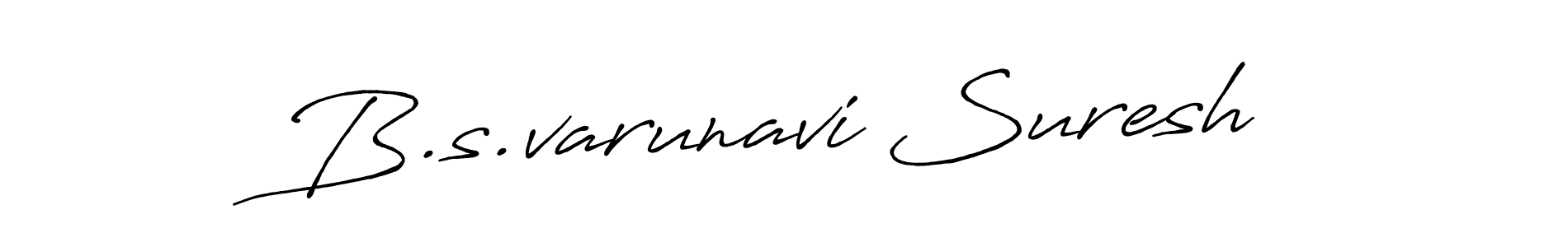 How to make B.s.varunavi Suresh name signature. Use Antro_Vectra_Bolder style for creating short signs online. This is the latest handwritten sign. B.s.varunavi Suresh signature style 7 images and pictures png