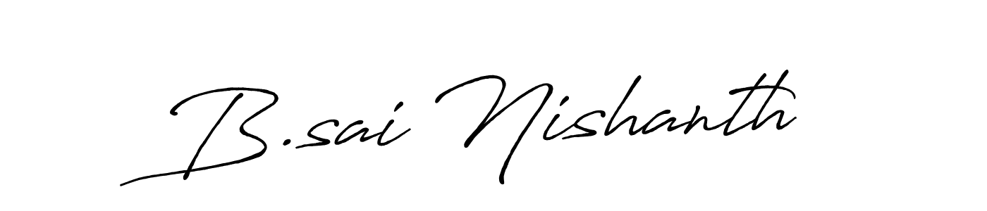 You can use this online signature creator to create a handwritten signature for the name B.sai Nishanth. This is the best online autograph maker. B.sai Nishanth signature style 7 images and pictures png