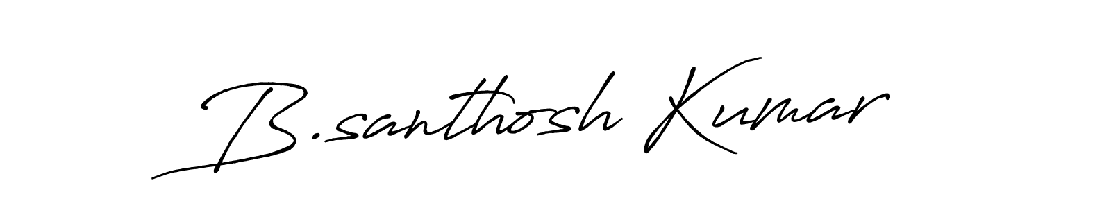 if you are searching for the best signature style for your name B.santhosh Kumar. so please give up your signature search. here we have designed multiple signature styles  using Antro_Vectra_Bolder. B.santhosh Kumar signature style 7 images and pictures png