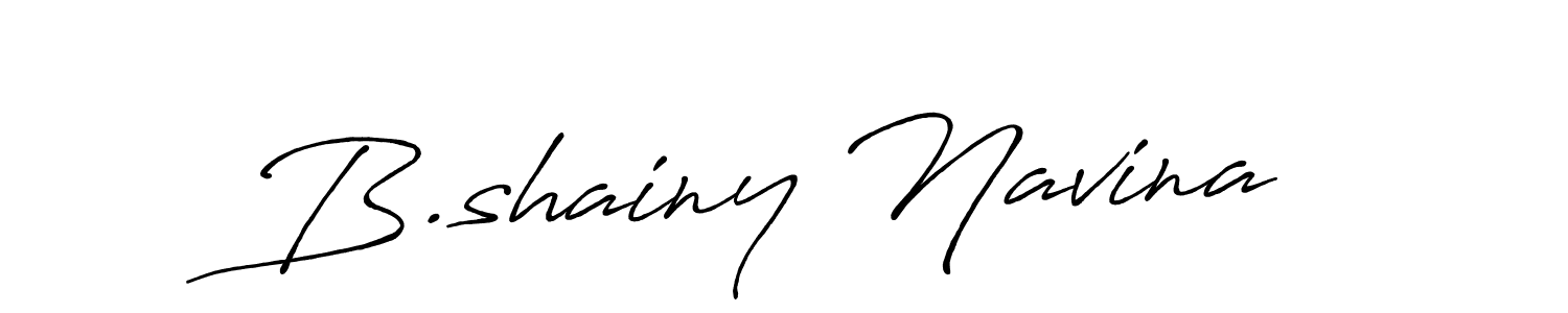 Create a beautiful signature design for name B.shainy Navina. With this signature (Antro_Vectra_Bolder) fonts, you can make a handwritten signature for free. B.shainy Navina signature style 7 images and pictures png