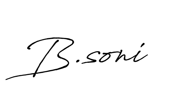 The best way (Antro_Vectra_Bolder) to make a short signature is to pick only two or three words in your name. The name B.soni include a total of six letters. For converting this name. B.soni signature style 7 images and pictures png