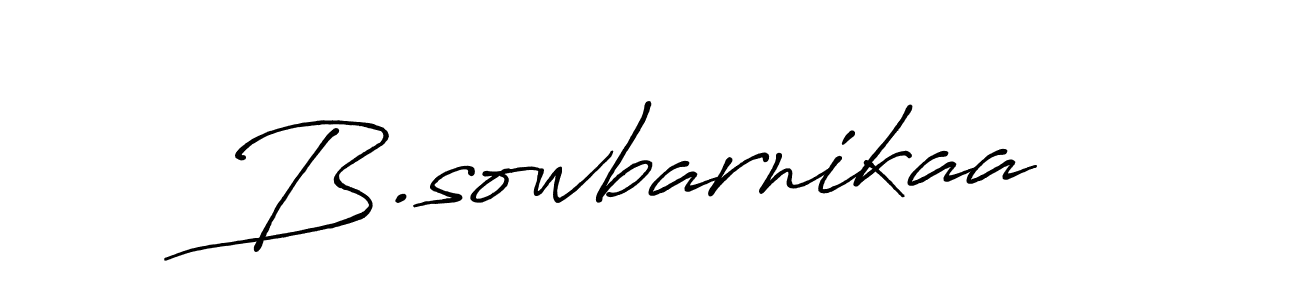 How to make B.sowbarnikaa name signature. Use Antro_Vectra_Bolder style for creating short signs online. This is the latest handwritten sign. B.sowbarnikaa signature style 7 images and pictures png