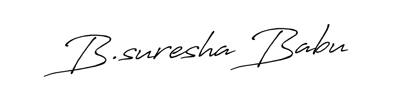 How to make B.suresha Babu name signature. Use Antro_Vectra_Bolder style for creating short signs online. This is the latest handwritten sign. B.suresha Babu signature style 7 images and pictures png