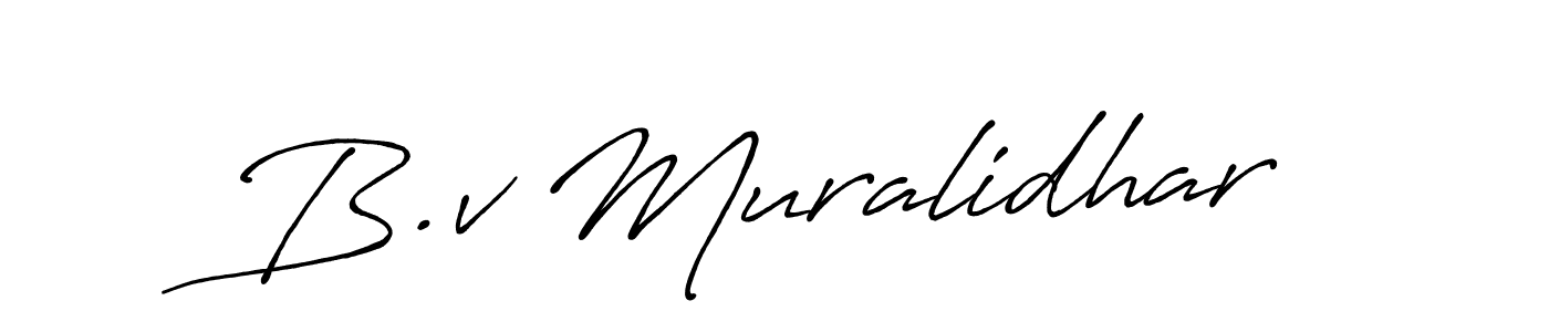 Use a signature maker to create a handwritten signature online. With this signature software, you can design (Antro_Vectra_Bolder) your own signature for name B.v Muralidhar. B.v Muralidhar signature style 7 images and pictures png