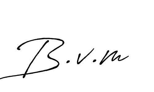 How to make B.v.m name signature. Use Antro_Vectra_Bolder style for creating short signs online. This is the latest handwritten sign. B.v.m signature style 7 images and pictures png