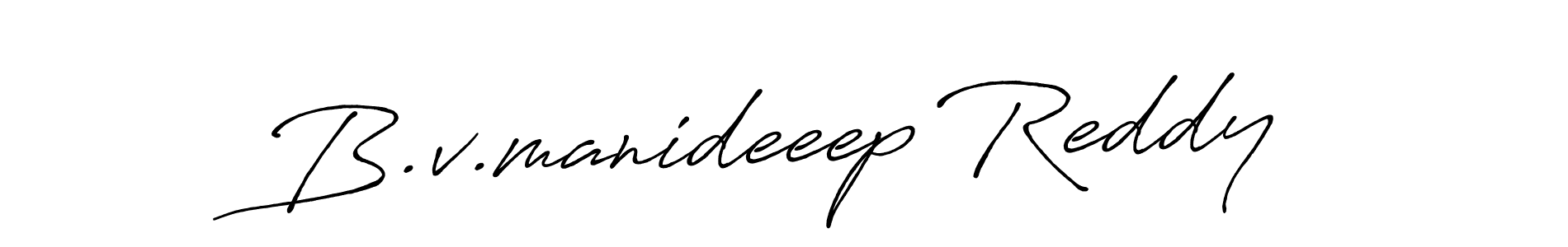 How to make B.v.manideeep Reddy name signature. Use Antro_Vectra_Bolder style for creating short signs online. This is the latest handwritten sign. B.v.manideeep Reddy signature style 7 images and pictures png