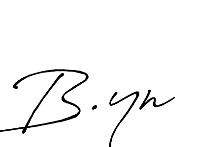 Create a beautiful signature design for name B.yn. With this signature (Antro_Vectra_Bolder) fonts, you can make a handwritten signature for free. B.yn signature style 7 images and pictures png