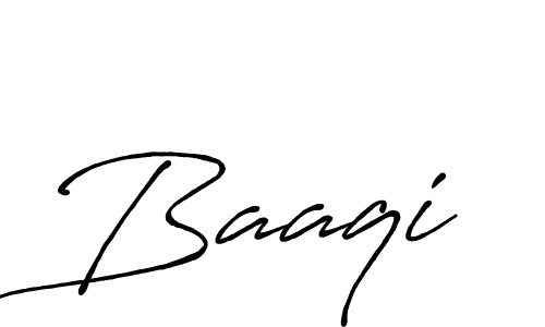 Use a signature maker to create a handwritten signature online. With this signature software, you can design (Antro_Vectra_Bolder) your own signature for name Baaqi. Baaqi signature style 7 images and pictures png