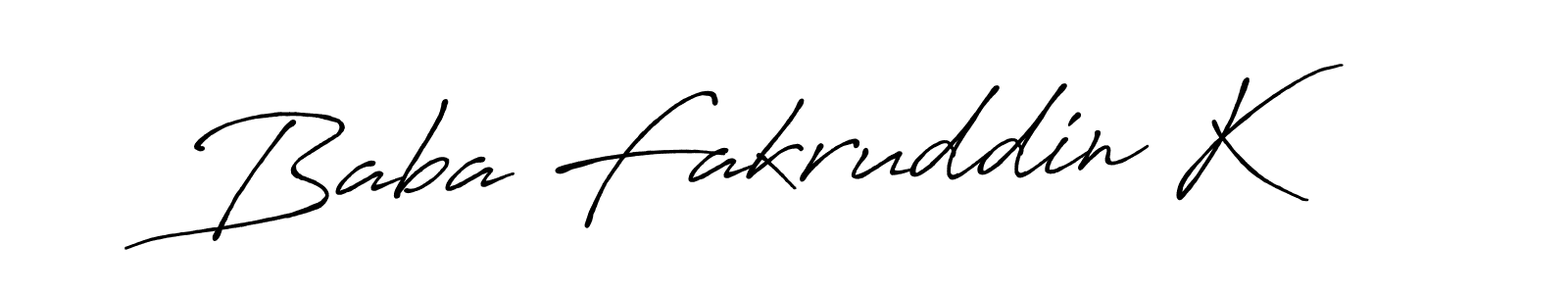 How to make Baba Fakruddin K signature? Antro_Vectra_Bolder is a professional autograph style. Create handwritten signature for Baba Fakruddin K name. Baba Fakruddin K signature style 7 images and pictures png