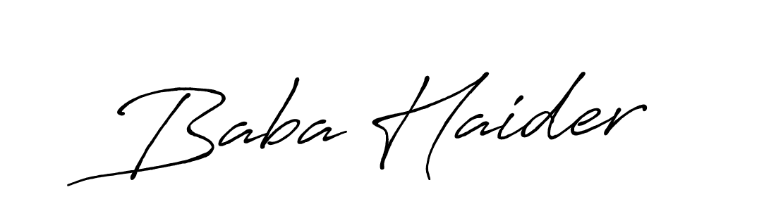 It looks lik you need a new signature style for name Baba Haider. Design unique handwritten (Antro_Vectra_Bolder) signature with our free signature maker in just a few clicks. Baba Haider signature style 7 images and pictures png