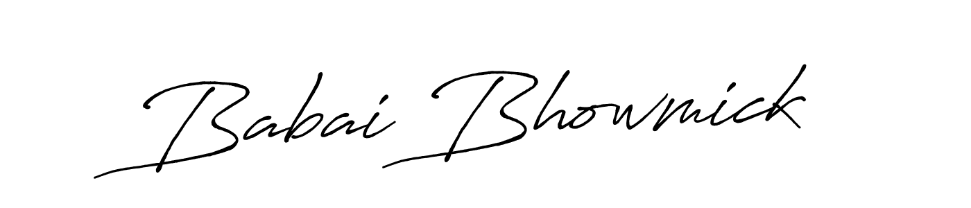 Use a signature maker to create a handwritten signature online. With this signature software, you can design (Antro_Vectra_Bolder) your own signature for name Babai Bhowmick. Babai Bhowmick signature style 7 images and pictures png