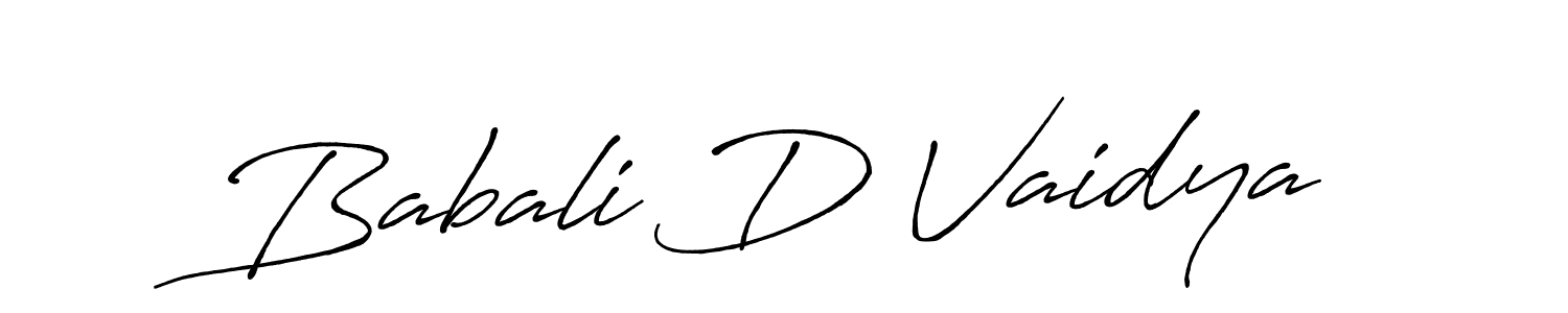 Design your own signature with our free online signature maker. With this signature software, you can create a handwritten (Antro_Vectra_Bolder) signature for name Babali D Vaidya. Babali D Vaidya signature style 7 images and pictures png