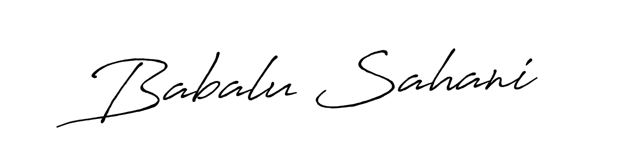 How to make Babalu Sahani name signature. Use Antro_Vectra_Bolder style for creating short signs online. This is the latest handwritten sign. Babalu Sahani signature style 7 images and pictures png
