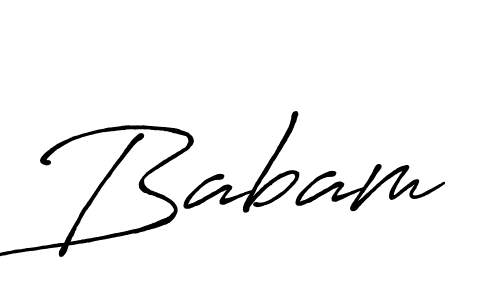 Use a signature maker to create a handwritten signature online. With this signature software, you can design (Antro_Vectra_Bolder) your own signature for name Babam. Babam signature style 7 images and pictures png