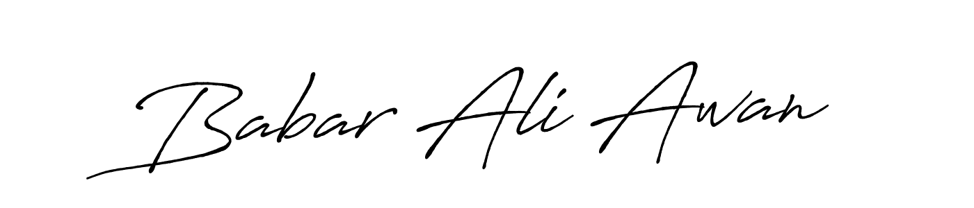 Create a beautiful signature design for name Babar Ali Awan. With this signature (Antro_Vectra_Bolder) fonts, you can make a handwritten signature for free. Babar Ali Awan signature style 7 images and pictures png