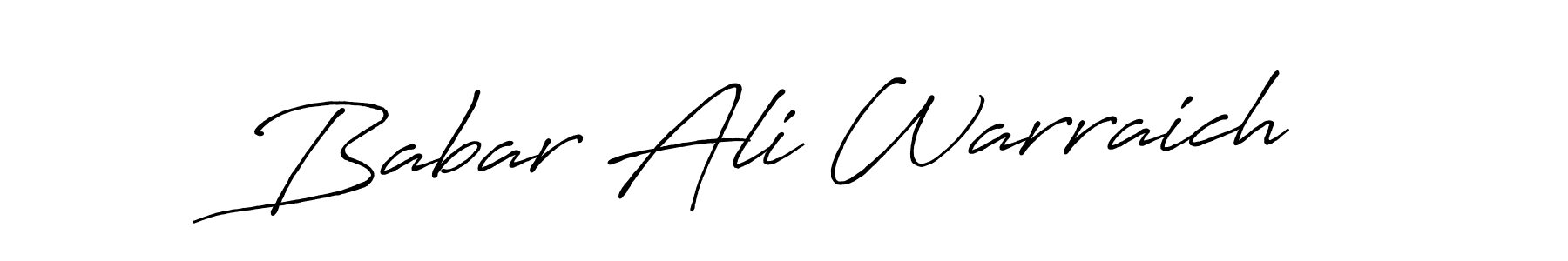 Make a beautiful signature design for name Babar Ali Warraich. With this signature (Antro_Vectra_Bolder) style, you can create a handwritten signature for free. Babar Ali Warraich signature style 7 images and pictures png