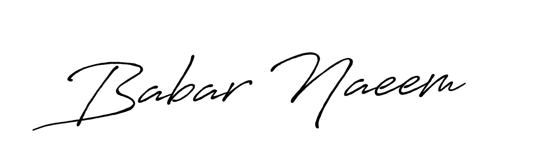 How to make Babar Naeem name signature. Use Antro_Vectra_Bolder style for creating short signs online. This is the latest handwritten sign. Babar Naeem signature style 7 images and pictures png