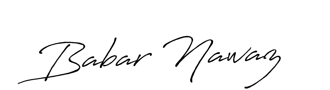Use a signature maker to create a handwritten signature online. With this signature software, you can design (Antro_Vectra_Bolder) your own signature for name Babar Nawaz. Babar Nawaz signature style 7 images and pictures png