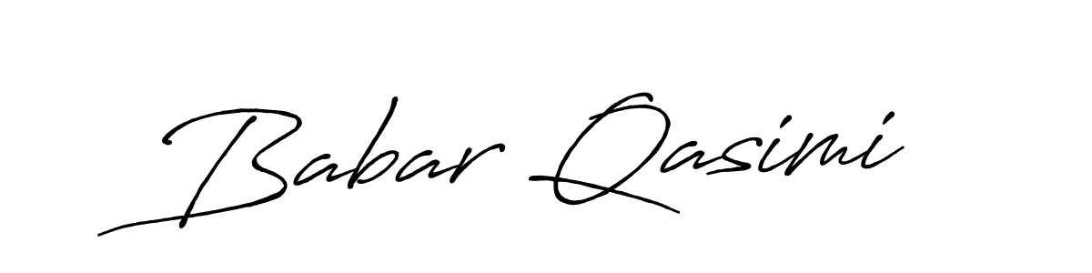 Make a beautiful signature design for name Babar Qasimi. With this signature (Antro_Vectra_Bolder) style, you can create a handwritten signature for free. Babar Qasimi signature style 7 images and pictures png