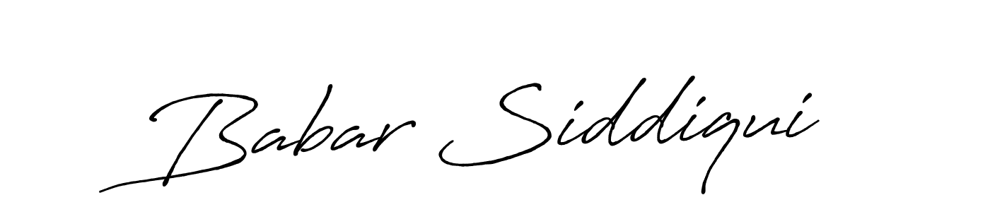 Make a beautiful signature design for name Babar Siddiqui. With this signature (Antro_Vectra_Bolder) style, you can create a handwritten signature for free. Babar Siddiqui signature style 7 images and pictures png