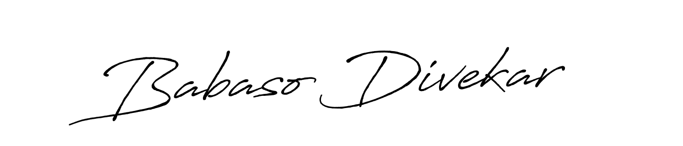 Create a beautiful signature design for name Babaso Divekar. With this signature (Antro_Vectra_Bolder) fonts, you can make a handwritten signature for free. Babaso Divekar signature style 7 images and pictures png