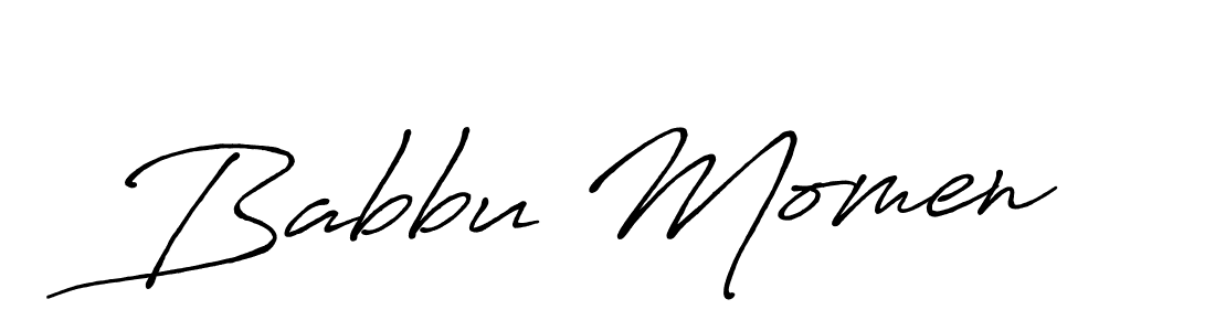 How to make Babbu Momen name signature. Use Antro_Vectra_Bolder style for creating short signs online. This is the latest handwritten sign. Babbu Momen signature style 7 images and pictures png