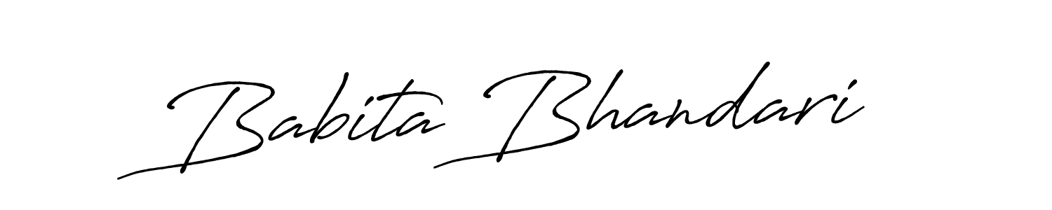 How to make Babita Bhandari name signature. Use Antro_Vectra_Bolder style for creating short signs online. This is the latest handwritten sign. Babita Bhandari signature style 7 images and pictures png