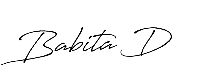 Create a beautiful signature design for name Babita D. With this signature (Antro_Vectra_Bolder) fonts, you can make a handwritten signature for free. Babita D signature style 7 images and pictures png