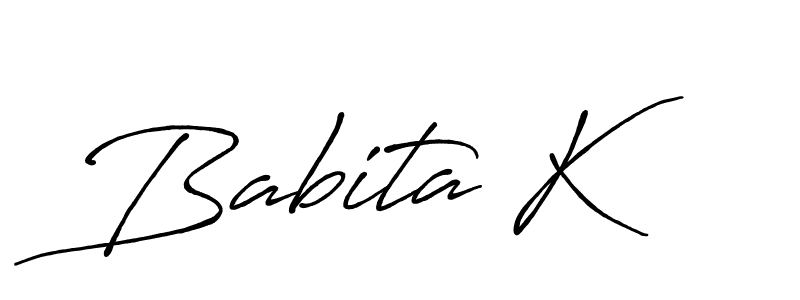 if you are searching for the best signature style for your name Babita K. so please give up your signature search. here we have designed multiple signature styles  using Antro_Vectra_Bolder. Babita K signature style 7 images and pictures png