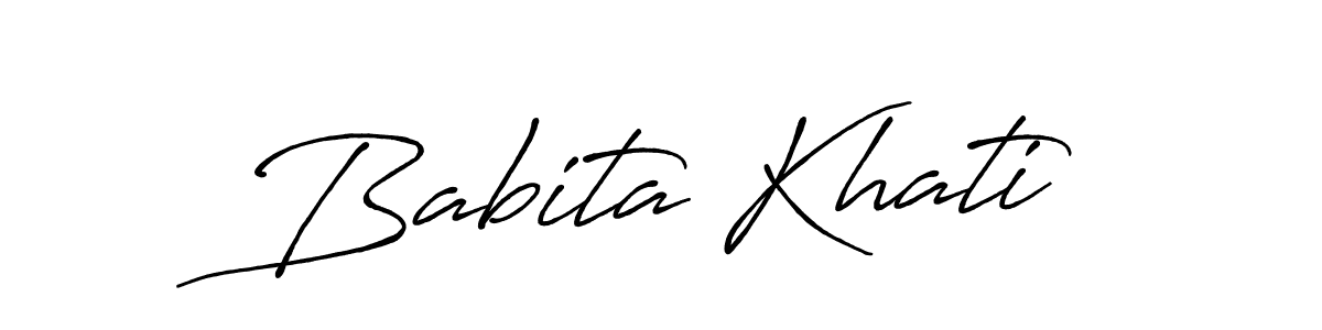 Antro_Vectra_Bolder is a professional signature style that is perfect for those who want to add a touch of class to their signature. It is also a great choice for those who want to make their signature more unique. Get Babita Khati name to fancy signature for free. Babita Khati signature style 7 images and pictures png