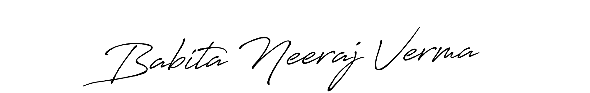 You should practise on your own different ways (Antro_Vectra_Bolder) to write your name (Babita Neeraj Verma) in signature. don't let someone else do it for you. Babita Neeraj Verma signature style 7 images and pictures png