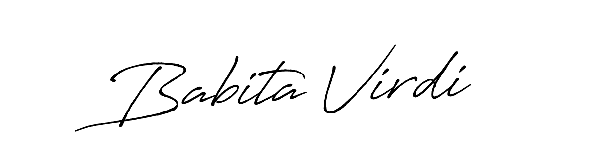 You should practise on your own different ways (Antro_Vectra_Bolder) to write your name (Babita Virdi) in signature. don't let someone else do it for you. Babita Virdi signature style 7 images and pictures png