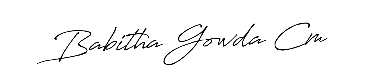 Antro_Vectra_Bolder is a professional signature style that is perfect for those who want to add a touch of class to their signature. It is also a great choice for those who want to make their signature more unique. Get Babitha Gowda Cm name to fancy signature for free. Babitha Gowda Cm signature style 7 images and pictures png