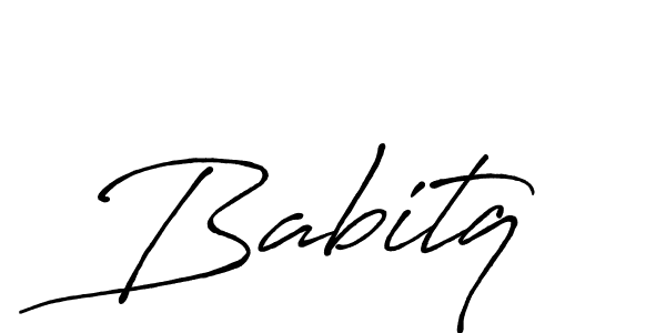 The best way (Antro_Vectra_Bolder) to make a short signature is to pick only two or three words in your name. The name Babitq include a total of six letters. For converting this name. Babitq signature style 7 images and pictures png