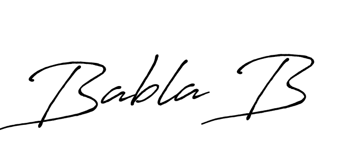 Make a beautiful signature design for name Babla B. With this signature (Antro_Vectra_Bolder) style, you can create a handwritten signature for free. Babla B signature style 7 images and pictures png