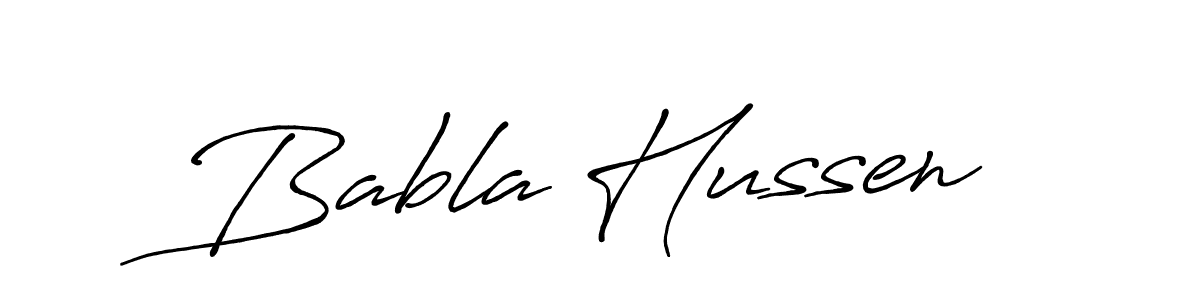 Use a signature maker to create a handwritten signature online. With this signature software, you can design (Antro_Vectra_Bolder) your own signature for name Babla Hussen. Babla Hussen signature style 7 images and pictures png