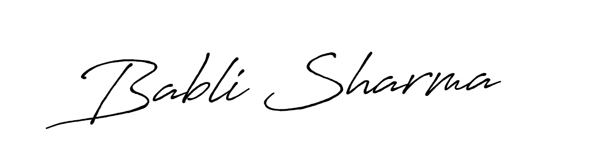 How to make Babli Sharma name signature. Use Antro_Vectra_Bolder style for creating short signs online. This is the latest handwritten sign. Babli Sharma signature style 7 images and pictures png