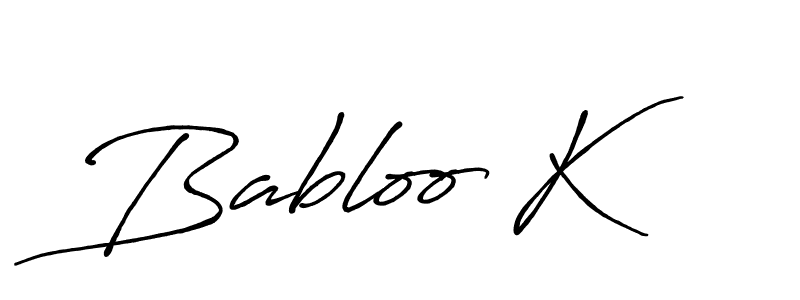 How to make Babloo K signature? Antro_Vectra_Bolder is a professional autograph style. Create handwritten signature for Babloo K name. Babloo K signature style 7 images and pictures png