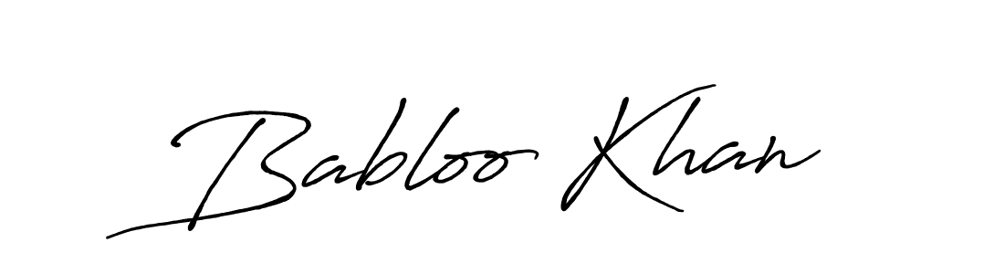 How to make Babloo Khan name signature. Use Antro_Vectra_Bolder style for creating short signs online. This is the latest handwritten sign. Babloo Khan signature style 7 images and pictures png