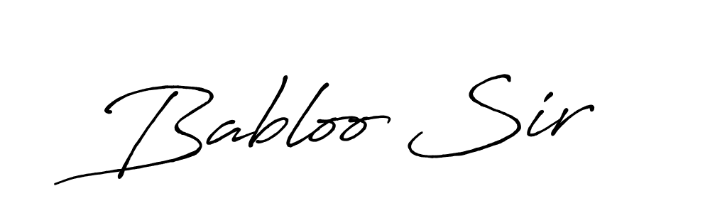 Use a signature maker to create a handwritten signature online. With this signature software, you can design (Antro_Vectra_Bolder) your own signature for name Babloo Sir. Babloo Sir signature style 7 images and pictures png