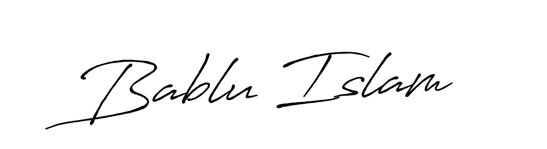 Use a signature maker to create a handwritten signature online. With this signature software, you can design (Antro_Vectra_Bolder) your own signature for name Bablu Islam. Bablu Islam signature style 7 images and pictures png